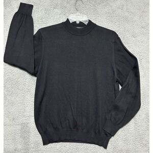 Toscano Crewneck Sweater Black Size M Made in Italy Preppy Academia Cottagecore